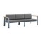 Armen Living Nofi 4 piece Outdoor Patio Set in Gray Finish with Gray Cushions and Teak Wood SETODNOGR - alternate 7